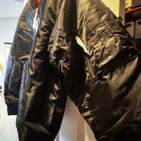 Black Bomber-Military Flight Jacket - Picture 4 of 5